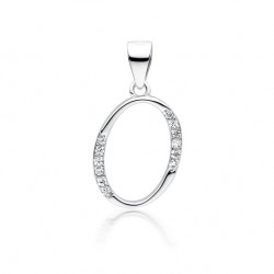Pandantiv initiala litera O din argint cu pietre DiAmanti LZ0002_O-DIA (Argint 925‰ 1 g.)